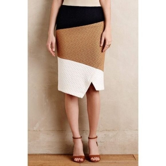 HD in Paris colorblocked knit pencil skirt size 0 - Picture 1 of 6